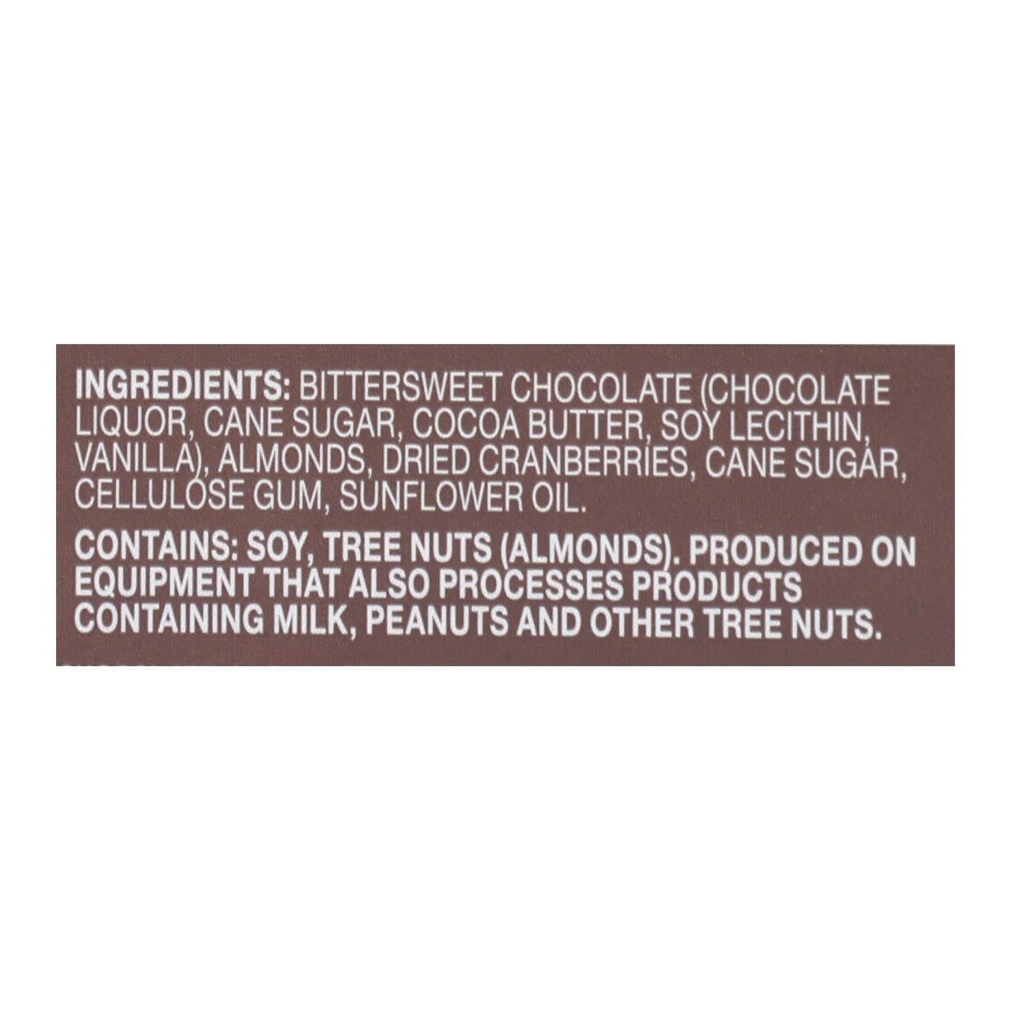 Endangered Dark Chocolate Bars - Cranberry Almond - 12 Pack