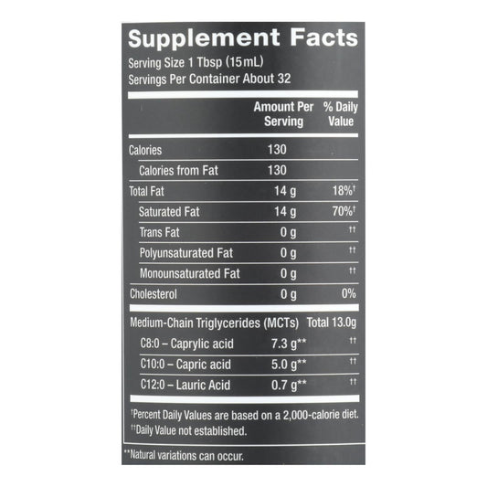Nutiva Organic Unflavored MCT Oil from Coconut, 16 fl oz