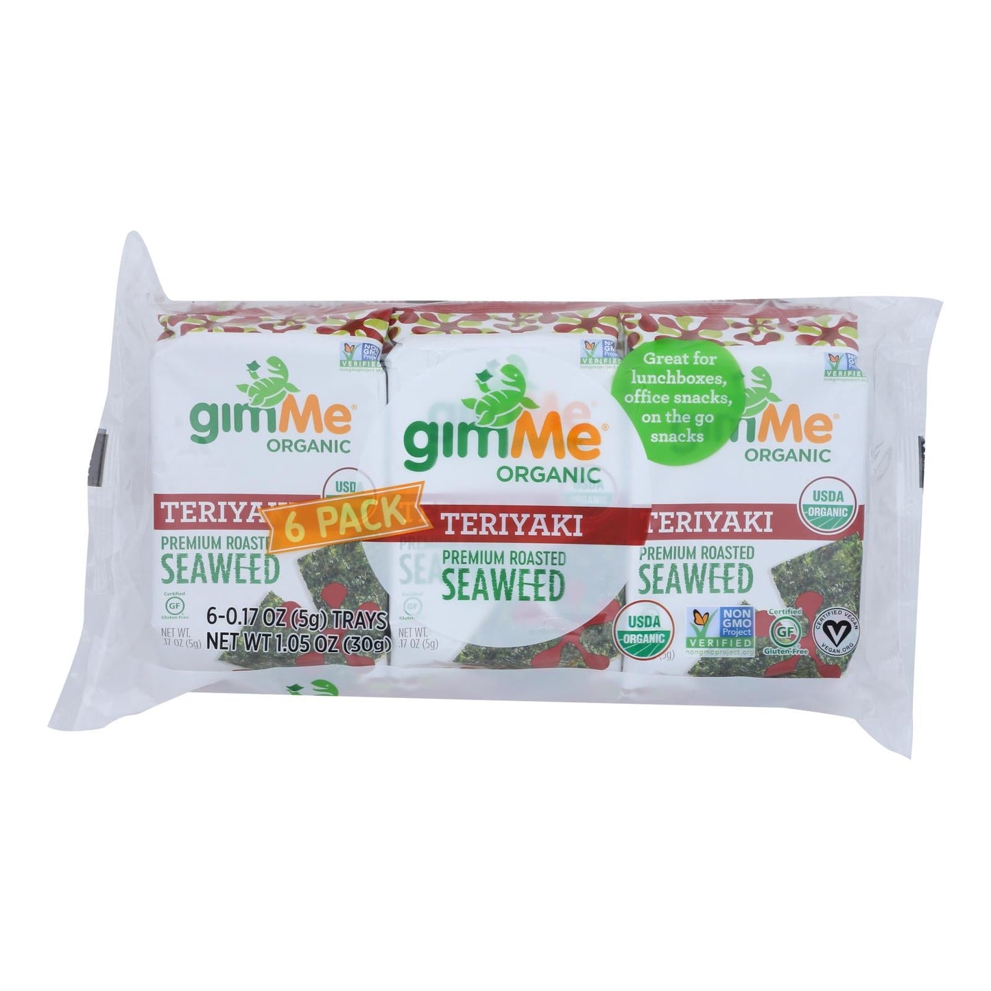 Gimme Organic Teriyaki Seaweed Snacks, 8-Pack