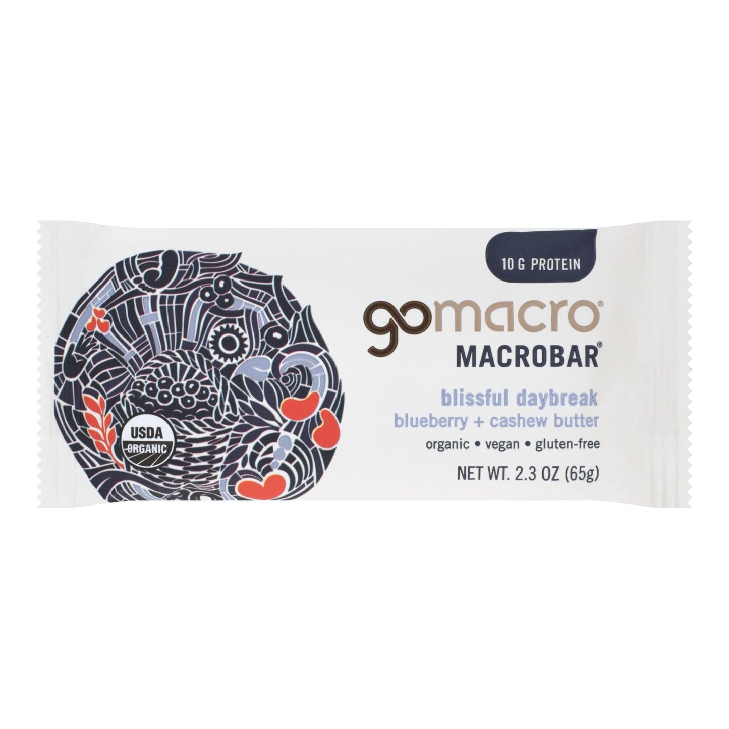 Gomacro Organic Blueberry Cashew Bars, 12-Pack, 2.3oz