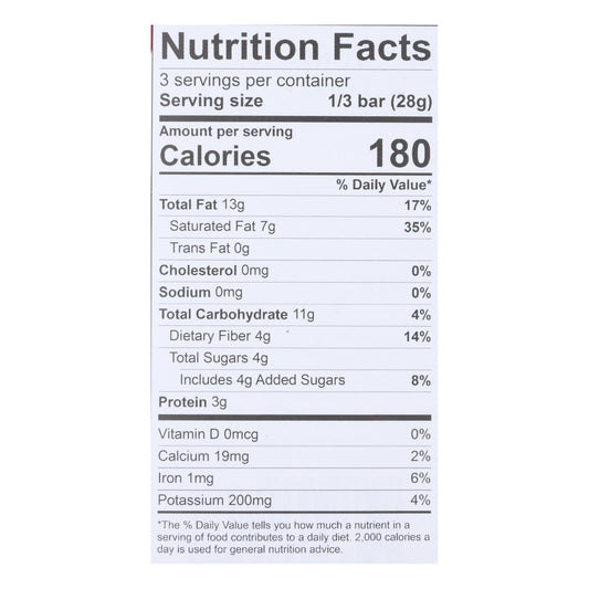 Theo Organic Dark Chocolate Bar 85% Cacao, 3oz, 12-Pack
