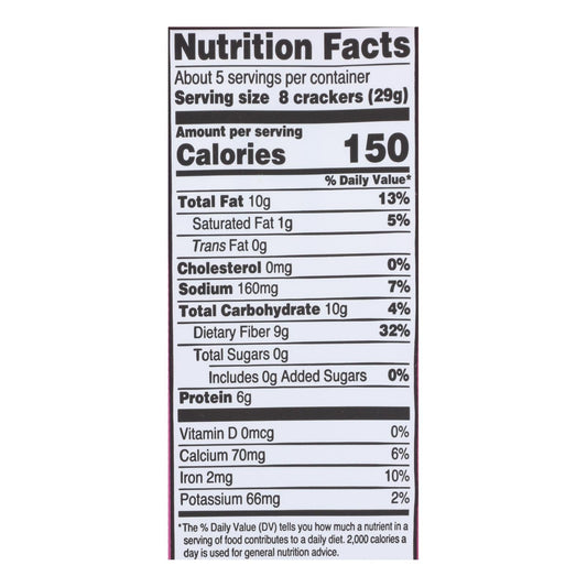 Organic Rosemary Flax Seed Crackers - 5oz, Case of 6